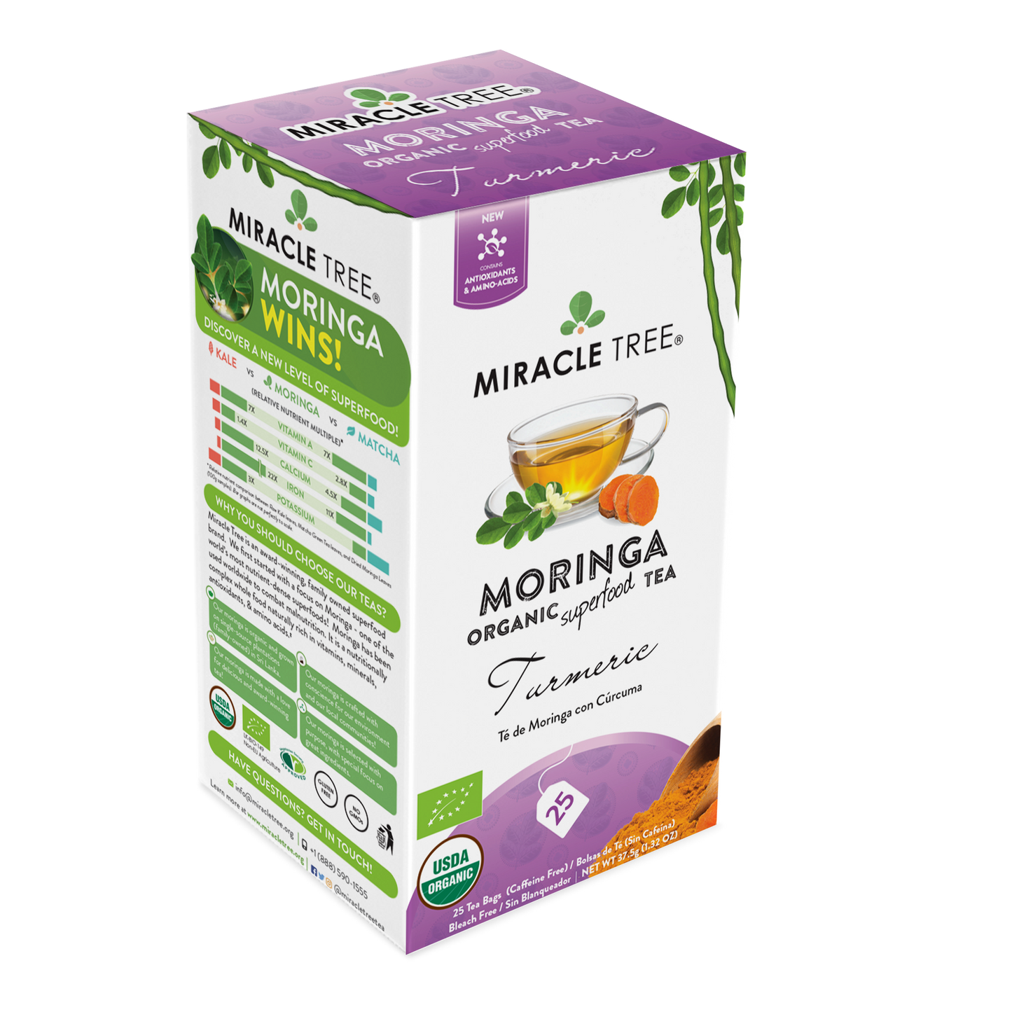 Miracle Tree - Organic Moringa Tea: Turmeric