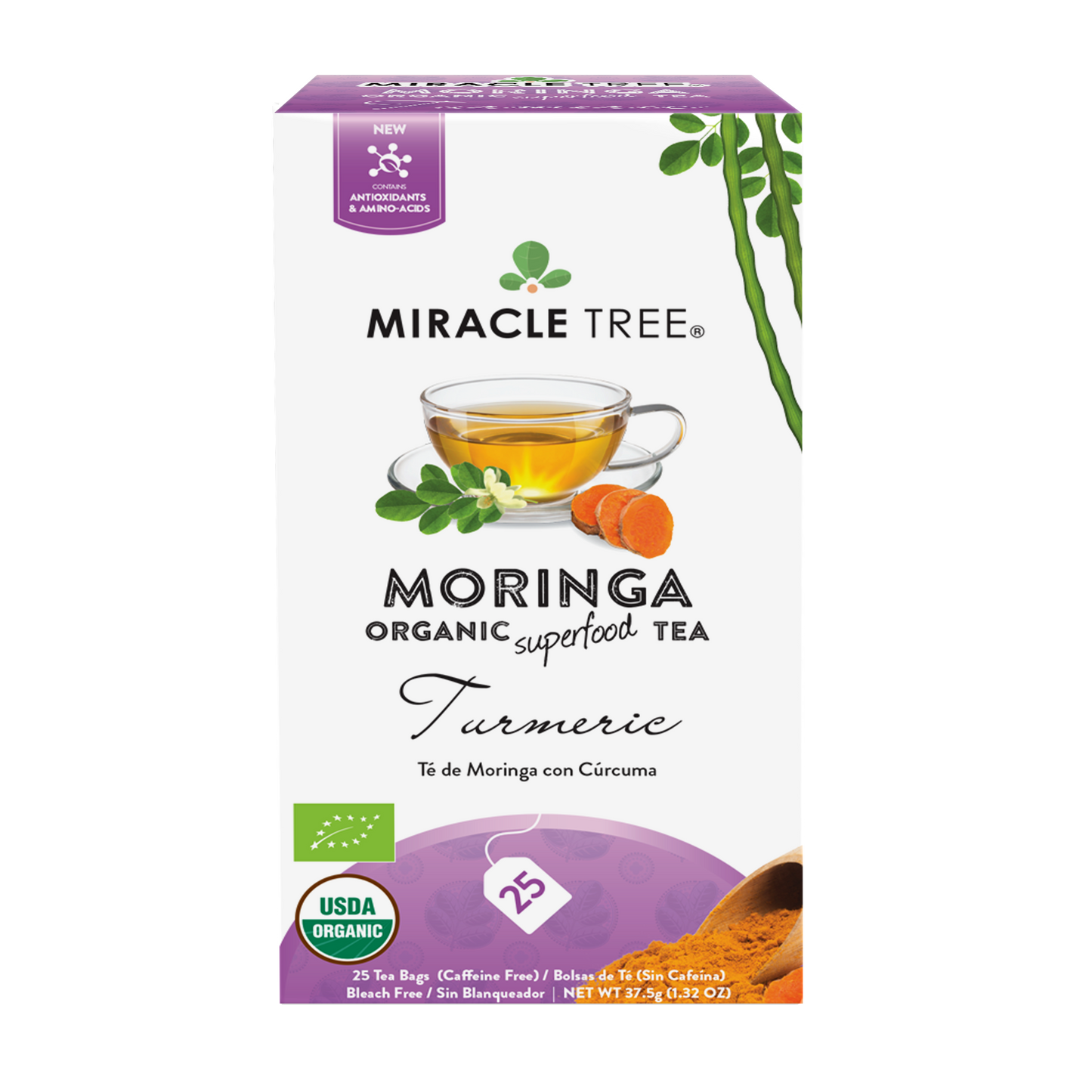 Miracle Tree - Organic Moringa Tea: Turmeric