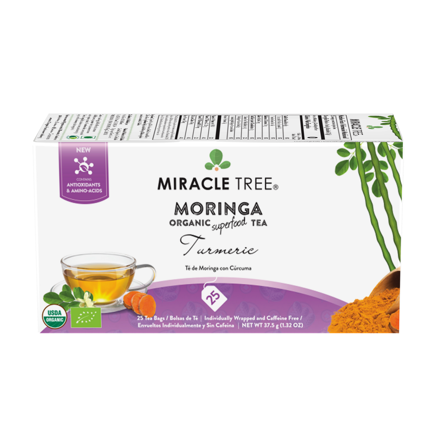 Miracle Tree - Organic Moringa Tea: Turmeric
