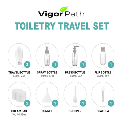 Travel Bottle Set for Toiletries - 11 Piece -  Multicolor2