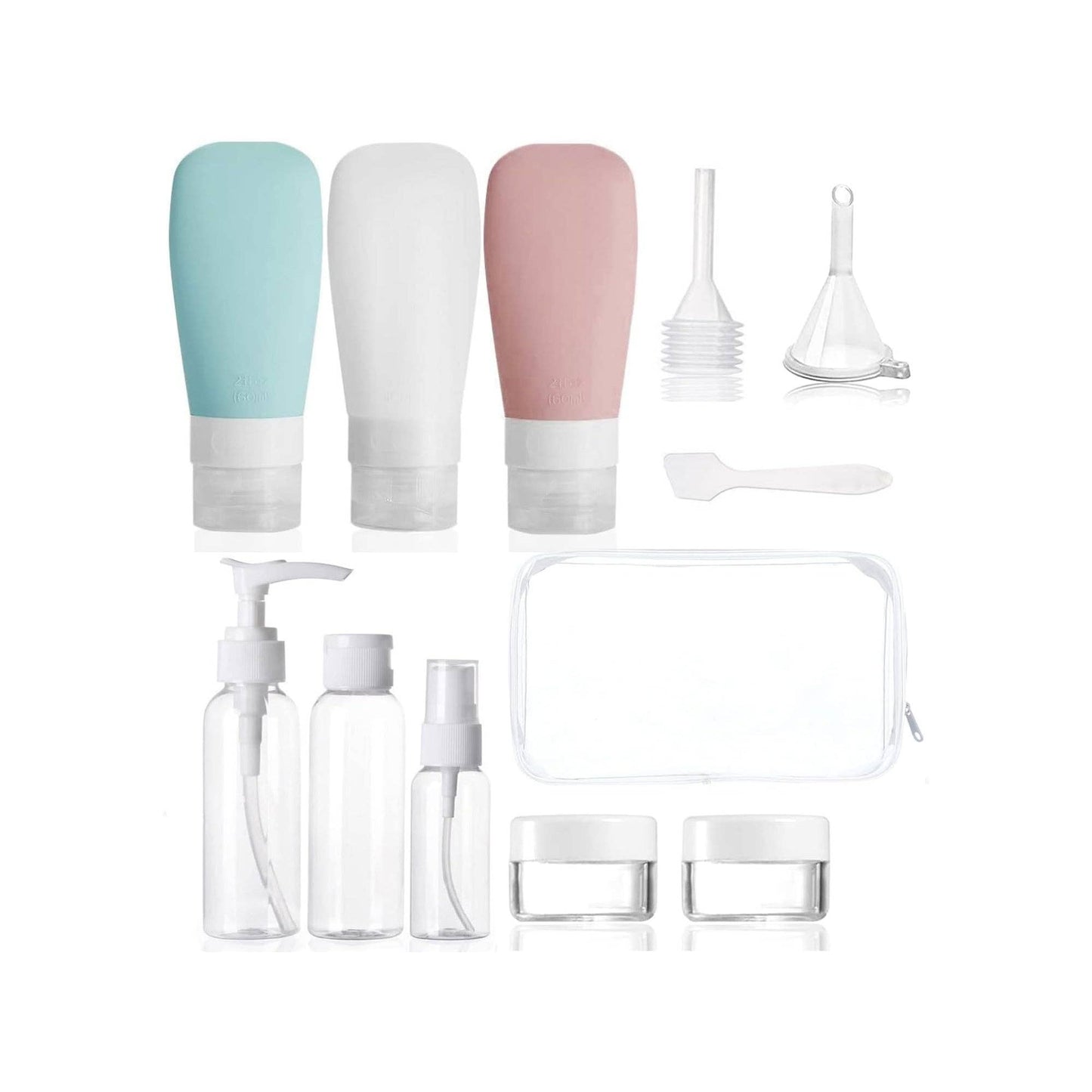 Travel Bottle Set for Toiletries - 11 Piece -  Multicolor2