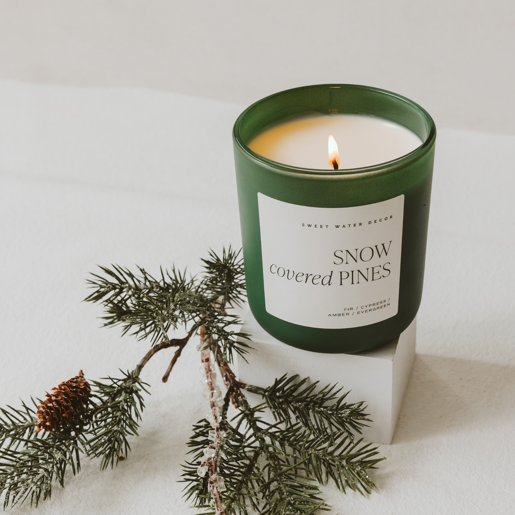 Sweet Water Decor - *NEW* Snow Covered Pines 15 oz Soy Candle, Matte Jar