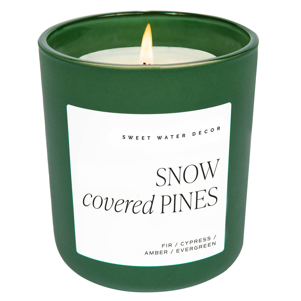 Sweet Water Decor - *NEW* Snow Covered Pines 15 oz Soy Candle, Matte Jar