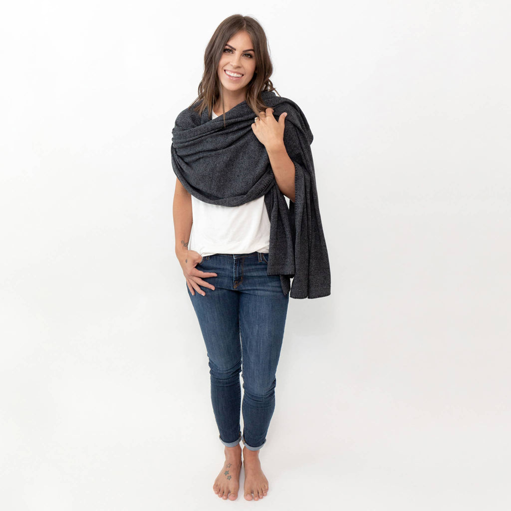 zestt organics - Dreamsoft Organic Cotton Travel Scarf - Graphite