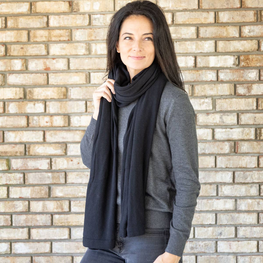 zestt organics - Dreamsoft Organic Cotton Travel Scarf - Black