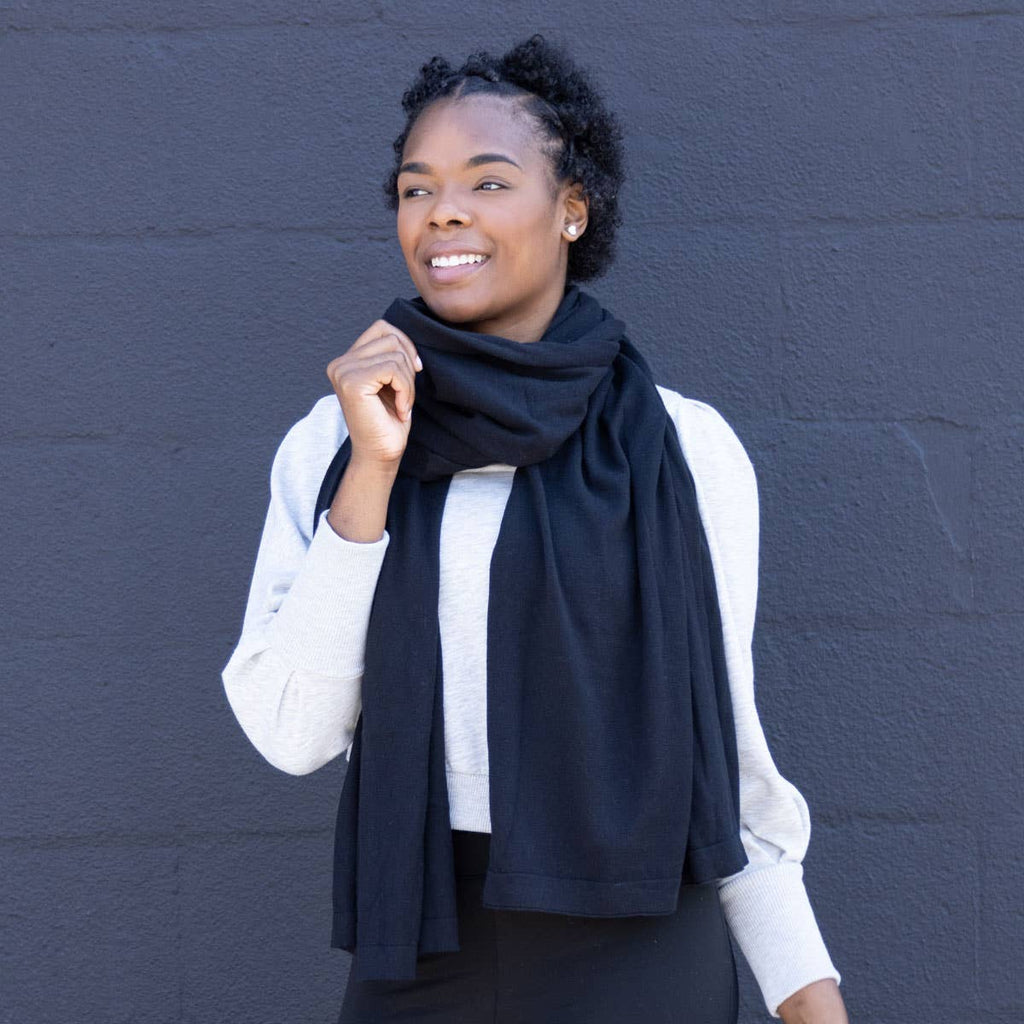 zestt organics - Dreamsoft Organic Cotton Travel Scarf - Black