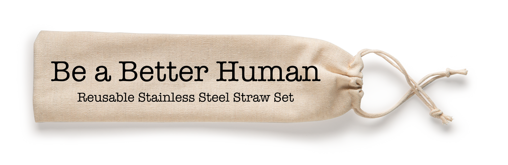 Shell Creek Sellers Reusable Straws - Be a Better Human, Stainless Straw Set