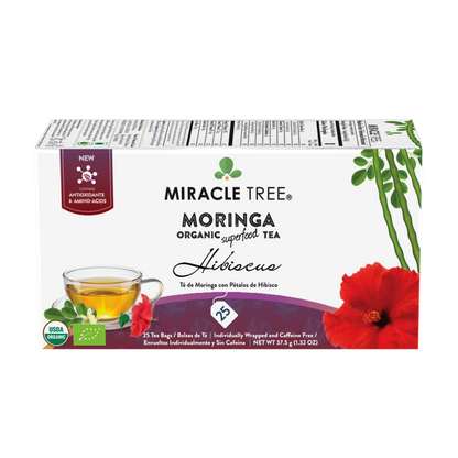 Miracle Tree - Organic Moringa Tea: Hibiscus
