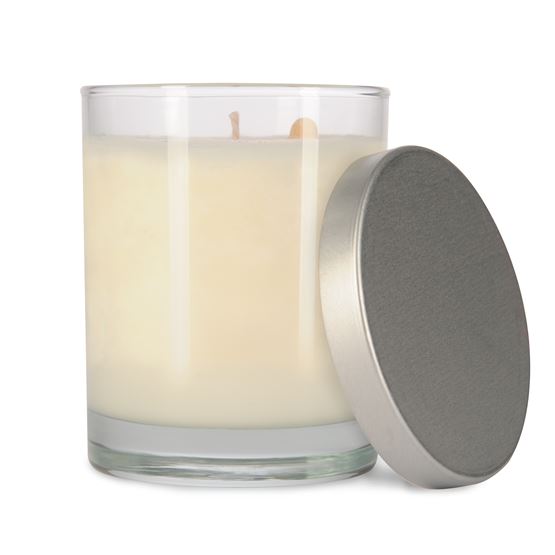 EcoChic Clean Burning Soy Candles 7.5 oz glass jar with brushed silver lid