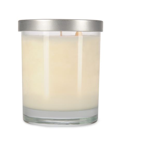 EcoChic Clean Burning Soy Candles 7.5 oz glass jar with brushed silver lid