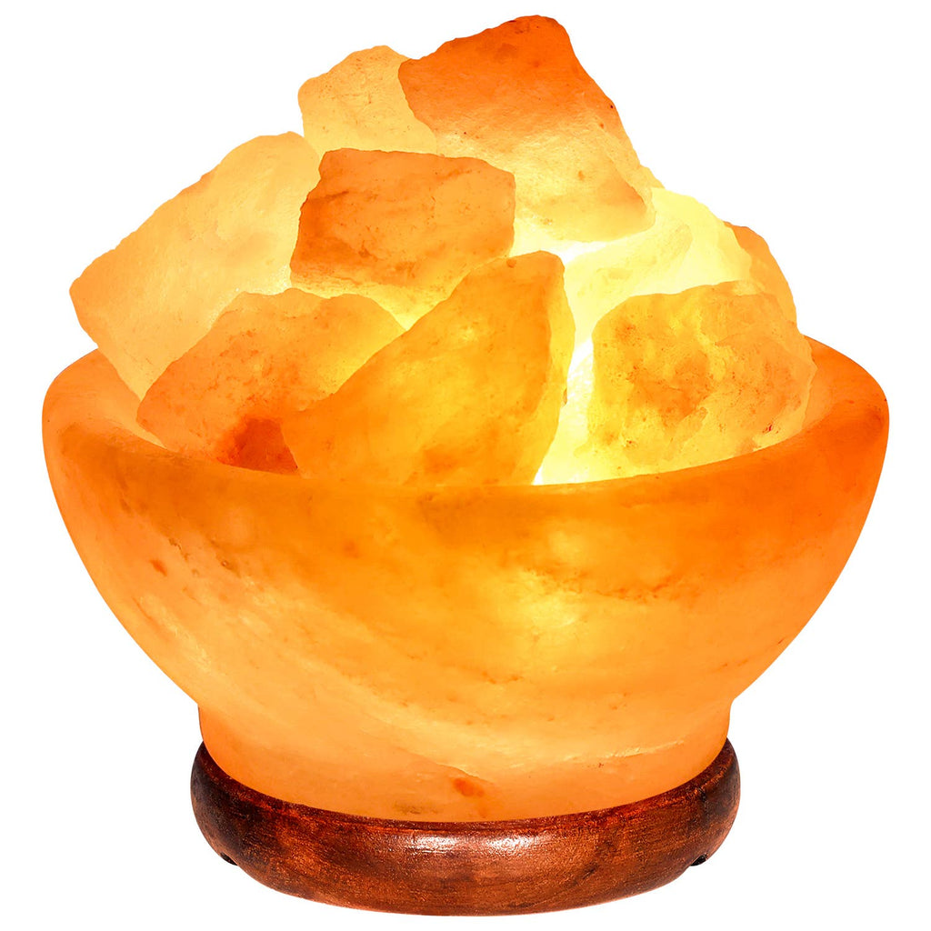 Natural Himalayan Salt Lamp Bowl with Natural Salt Chunks