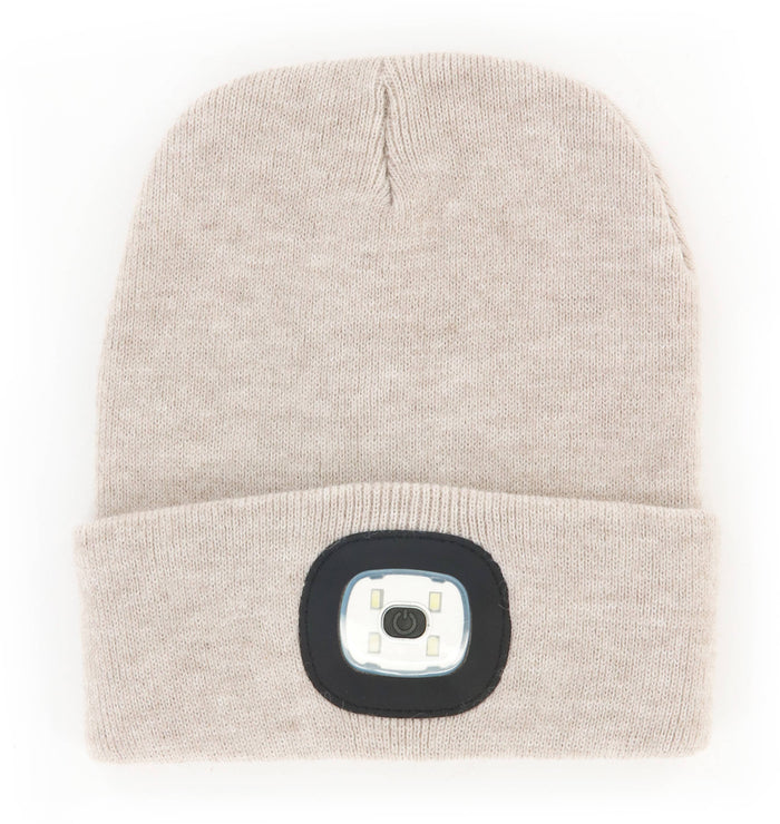 Night Scope Brightside Rechargeable LED Beanie- Oat